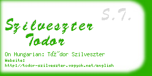 szilveszter todor business card